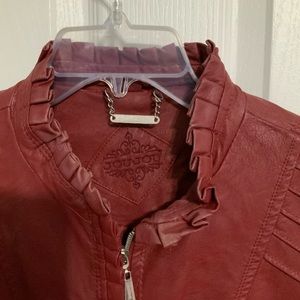 Red leather jacket